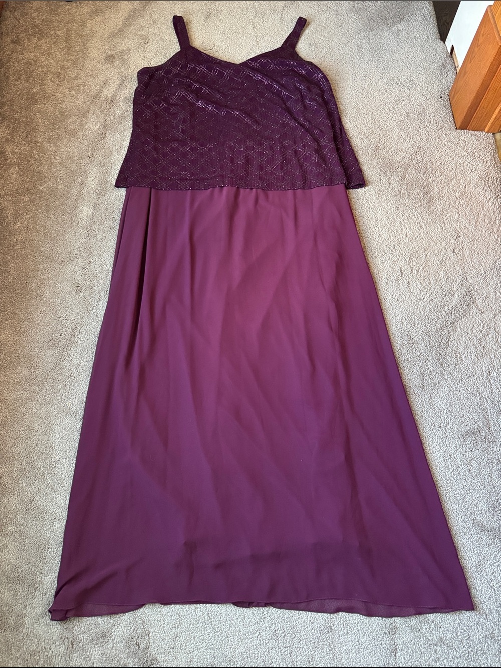 Alex Evenings Gown SIZE 18W Purple Formal Sleeveless Maxi Dress Evening